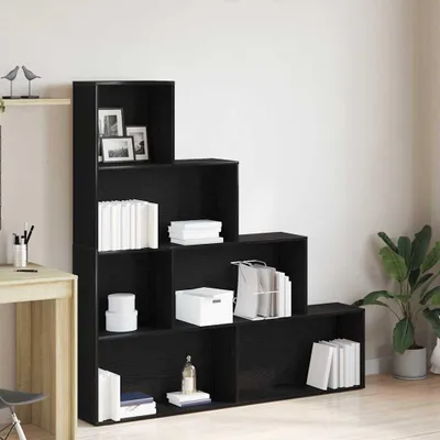 Image de Maison Exclusive - Bibliothèque aspect chêne noir 155 x 24 x 160 cm