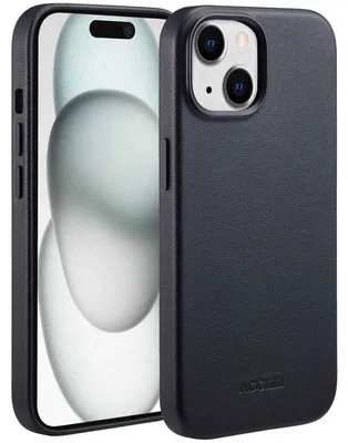 Imagen del producto de Funda de Cuero con MagSafe para Apple iPhone 15 - Onyx Black