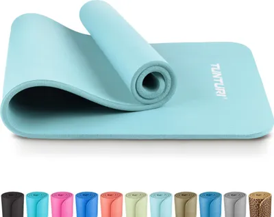 Produktbild von Tunturi Dicke NBRmatte 15mm - Rutschfest Gymnastikmatte - Für Yoga und Pilates - Sportmatte 180x60x1,5cm -Schadstofffrij - Besonders komfortabel - Hellblau