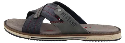 Image de Chaussures pour hommes Mustang, pantoufles, sandales, couleur bleue, style décontracté