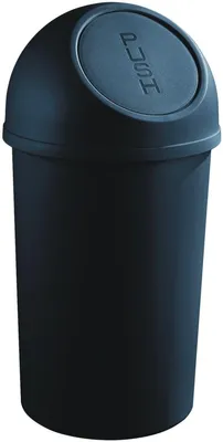 Produktbild von Abfallbehälter 25l Kunststoff mit Push-Deckel schwarz Packung mit 3 Stück