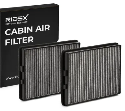 Produktbild von RIDEX 424I0015 Aktivkohle Innenraumfilter Pollenfilter für VW POLO (9N) Passat Variant (3G5, CB5) für BMW 3 Limousine (E90) 3 Limousine (E46)