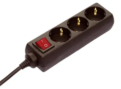 Imagen del producto de Regleta de enchufes as-Schwabe, con interruptor, 230V, 16A, 1,4m, regleta múltiple, grado de protección IP20