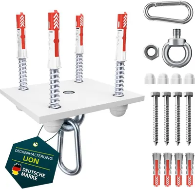 Produktbild von Yourkon Deckenhalterung Lion – Für Boxsäcke & mehr, Weiß gepulvert