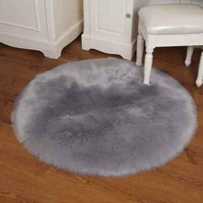 Zdjęcie produktu dla imitacja skóry owcze, miękkie i puszyste, o wymiarach 60 x 60 cm, dekoracyjna poduszka do siedzenia