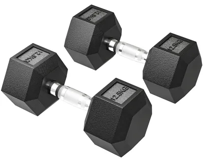 Productafbeelding van Halters met geribbelde handgreep, gietijzeren halters, 2 x 12,5 kg voor thuis, sportschool, krachttraining
