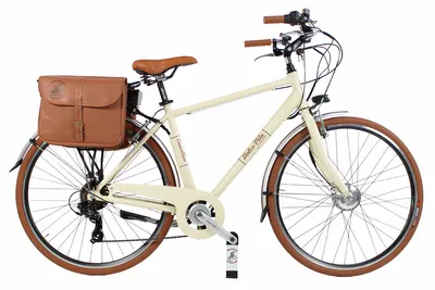Obrázok produktu pre Elektrický bicykel Dolce Vita by Canellini bicykel mestský bicykel pánsky hliník s bočnou taškou - Béžová 58