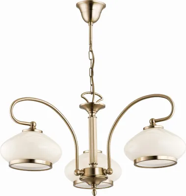 Zdjęcie produktu dla Żyrandol Astoria złoto-kremowy 3xE27x60W szkło wym:61x60x60cm IP20 Alfa