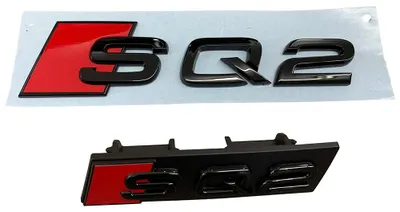 Original Audi SQ2 Q2 Kühlergrill + Heck Schriftzug Emblem Logo Schwarz Black in der Farbe Schwarz von Volkswagen AG