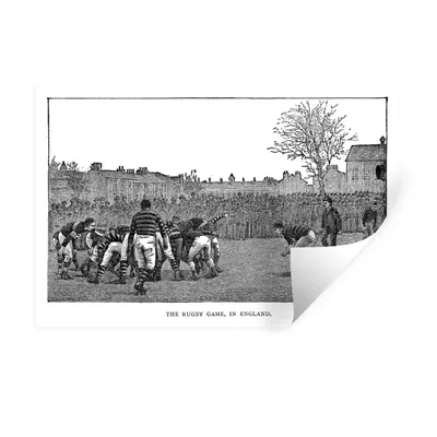 Obrázok produktu pre MuchoWow® Nálepka na stenu - Ilustrácia hry rugby - 90x60cm - Samolepiaca a polohovateľná