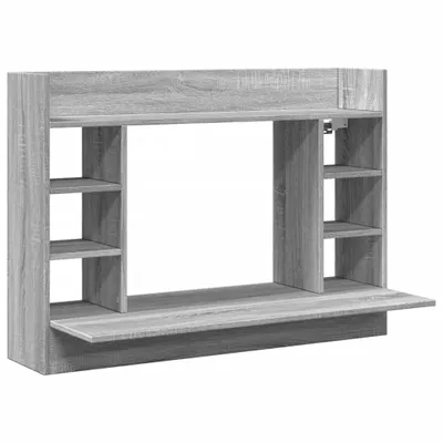 Productafbeelding van Wandbureau 105x48x75 cm bewerkt hout grijs sonoma eikenkleurig