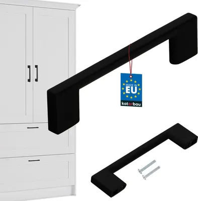 Produktbild von KOTARBAU® Möbelgriffe Schwarz 126mm Griffe Möbel ZnAl Schrankgriffe Griffe Küchenschränke Küchengriffe Schubladengriffe Möbelgriffe Küchenschrankgriffe Schranktürgriffe Möbel Stangengriff