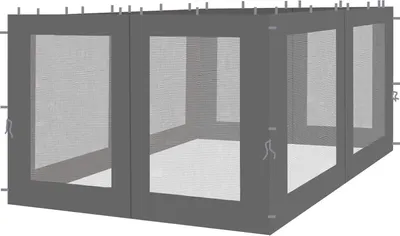 Produktbild von Seitenwände mit Moskitonetz für Gartenpavillon 3x4m - Anthrazit RAL 7012