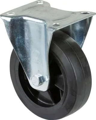 Produktbild von BS Rollen Bockrolle B60 Durchmesser 160mm Tragfähigkeit 250kg Elastic-Vollgummireifen Platte 138x109mm - L410.B60.160