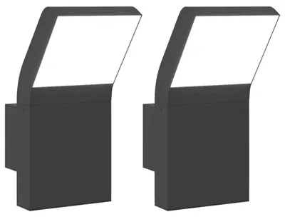 Produktbild von vidaXL LED-Außenwandleuchten 2 Stk. Schwarz Aluminiumdruckguss