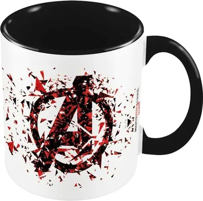 Image de Avengers - Tasse à café, Logo détruit PM9097 (Taille unique) (Blanc/Noir/Rouge)