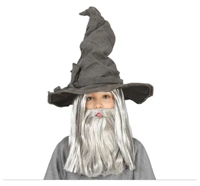 Immagine prodotto di Cappello da mago per bambini Accessorio per costume Fantasia Avventura Magia Marrone Grigio Cappello da strega, Colore: Grigio