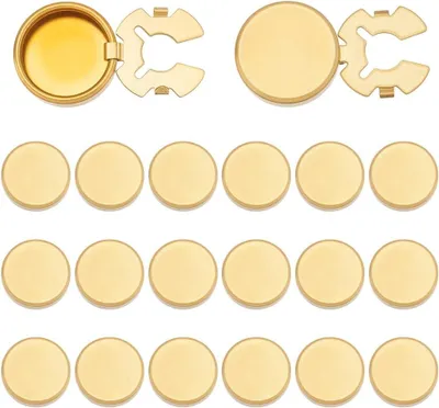 Imagen del producto de Cubiertas para botones de manga, redondas, de latón, 15 mm, 20 unidades, para ocasiones formales