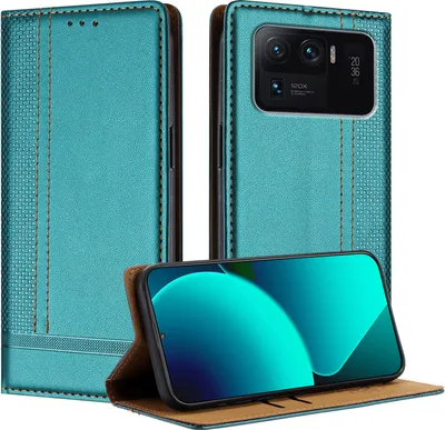 Produktbild von Handyhülle für Xiaomi 11 Ultra Leder Flip Klappbare Schutzhülle mit Standfunktion Grün
