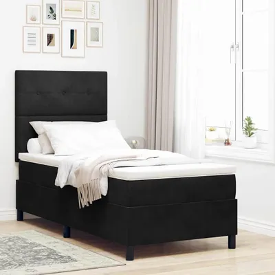 Produktbild von Maison Exclusive - Boxspringbett mit Kopfteil Schwarz 100 x 200 cm Samt
