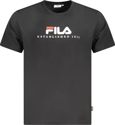 Produktbild von Herren Rundhals T-Shirt Schwarz aus Baumwolle mit Logo-Stickerei
