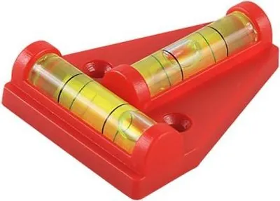 Zdjęcie produktu dla Mini poziomica Piramida krzyżowa z 2 poziomicami ułożonymi pod kątem prostym Wymiary: 5,5 x 4,5 cm