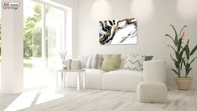 Obrázok produktu pre Allboards magnetická bezrámová kovová tabuľa s potlačou 60x40cm - zlatý mramor