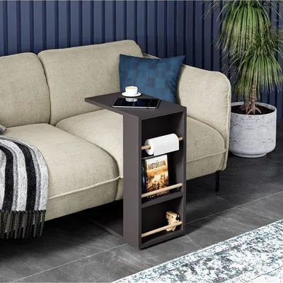 Produktbild von Beistelltisch C-Form mit Ablagefläche 29 x 44 x 65 cm Anthrazit
