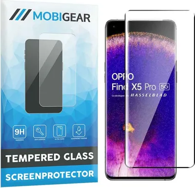 Produktbild von Mobigear Premium  OPPO Find X5 Panzerglas Gehärtetes Glas Displayschutz - Hüllenfreundlich - Schwarz