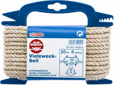 Produktbild von Conacord Sisal Naturfaser Seil, 6 Millimeter Durchmesser, 20 Meter Länge