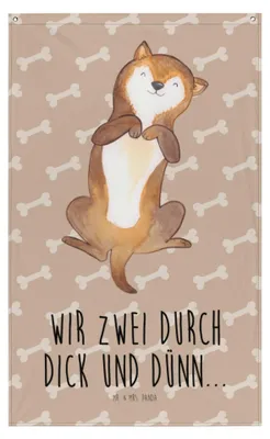 Produktbild von Mr. & Mrs. Panda Wandteppich Hund Streicheln - Hundeglück - Geschenk, Sprüche, Treu, Wandbehang, Boho, Bauch, Wandbild, Süß, Tapestry, Hunde, Stoff