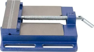 Produktbild von Bohrmaschinen Schraubstock - Maschinen-Schraubstock 145 mm - Schweres Gusseisen - 360° T-Griff - Verstellbare Backen - Hellblau