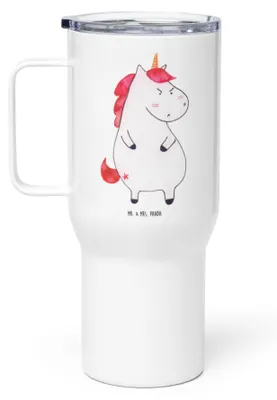 Produktbild von Mr. & Mrs. Panda Kaffee-to-go-Becher Einhorn Wut - Weiß - Geschenk, Unicorn, Einhörner, Teebecher, Thermobecher, Edelstahlbecher, Lustig, thermosbecher, Mehrwegbecher