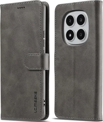Produktbild von Hülle für Xiaomi Redmi Note 14 Pro 4G, Klapphüllen Brieftasche Leder Magnetverschluss Ständer Schutzhülle Gris