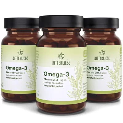 Produktbild von BitterLiebe Omega 3 Kapseln - 3x 60 Kapseln