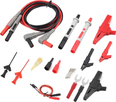 Productafbeelding van P1300D Elektrische meetkabels voor digitale multimeters, met krokodilleklemmen en een verwisselbare set meetpunten