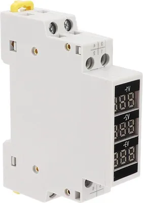 Produktbild von Famanu Spannungsmeter 3-Phasen Voltmeter Digitales Display AC 80-500V - DIN-Schienenmontage