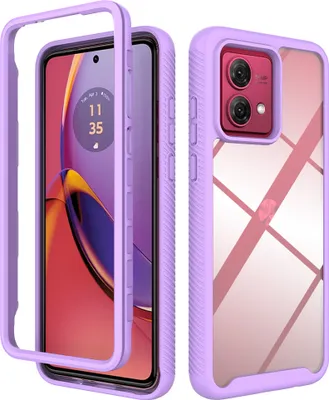 Produktbild von Moto G84 Hülle, Hybrid Transparente Rückseite TPU Bumper Stoßfest Schutzhülle für Motorola Moto G84 Lila