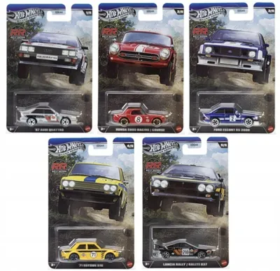 Produktbild von HOT WHEELS RALLY RACERS – Set mit 5 Fahrzeugen, Silver Series (GDG44-977R)