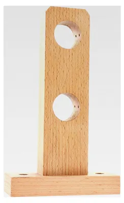 Produktbild von Gardinenstangenhalterung aus massivem Buchenholz für stabile Wandmontage im Badezimmer und für Duschvorhänge