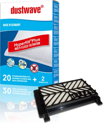 Produktbild von Megapack - 20 Staubbeutel + HEPA-Filter (801) passend für Philips - FC 8606 Bodenstaubsauger - dustwave® Markenstaubbeutel  Germany