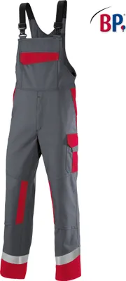 Produktbild von BP® Latzhose - dunkelgrau/rot - 52n