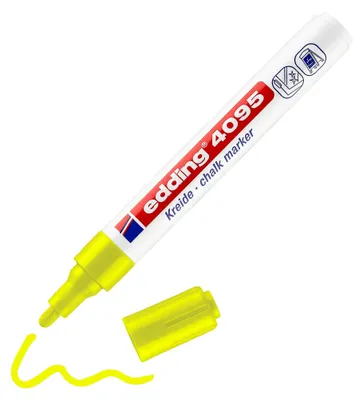 Productafbeelding van edding 4095 krijtstift, neongeel (verpakking met 1 stuk)