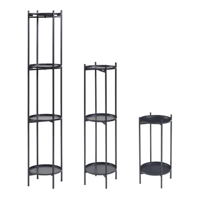 Image de Support pour plantes 'Tuusula' Set de 3 pièces métal noir