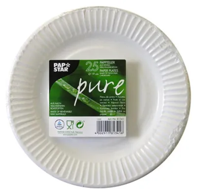 Obrázok produktu pre 25 tanierov, kartón "pure" okrúhly Ø 19 cm biely