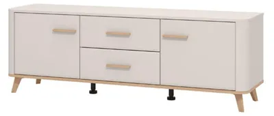 Image de Terento - Meuble TV, 154x40x53h cm Beige, 2 Tiroirs