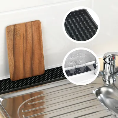 HOIDOKLY Silikon Abtropfmatte - Hitzebeständig Küchenmatte Grau