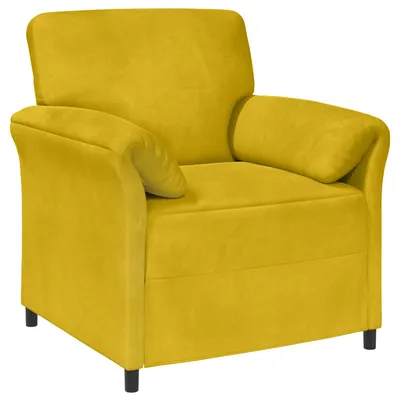 Image de Canapé 1 place vidaXL, jaune, 88 x 83 x 95 cm, velours