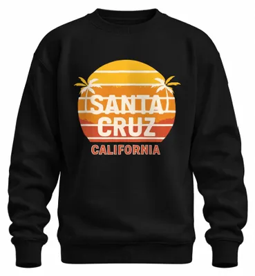 Obrázek produktu pro Santa Cruz California Sunset Palm Trees Surf Retro Beach Uni mikina, černá, XXL