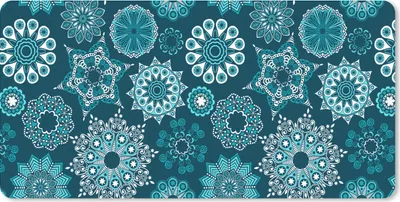 Produktbild von MuchoWow® Schreibtischunterlage Schneeflocke - Luxus - Blau - Silber - Design 80x40 cm - XXL Mauspad - Gaming Mauspad